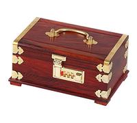 HTTGDGDH Caja De Joyería De Madera Auténtica/Madera, Caja Organizadora De Joyas, Caja De Almacenamiento Con Cerradura De Contraseña Para Anillos, Pulseras, Estilo Vintage, Portáti