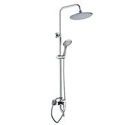 HTTGDGDH Sistema De Ducha Cromado Moderno, Juego De Ducha De Latón Montado En La Pared con Cabezal De Ducha, Grifo De Bañera, Mezclador De Ducha De Altura Ajustable para Baño De H