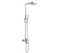 HTTGDGDH Sistema De Ducha De Acero Inoxidable con Altura Ajustable, Juego De Ducha De Pared Plateado con Grifo Y Mezclador De Ducha Moderno para Baño De Hotel.
