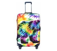 Httup Bear Dancing - Funda de equipaje de viaje con estampado de teñido anudado, práctica y elástica, lavable, con cremallera oculta para maletas, Blanco, XL