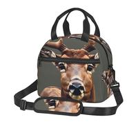 HTTUP Beauty Deer Print Bolsa de almuerzo aislada de gran capacidad, práctica práctica, rutina, trabajo, viajes, picnic