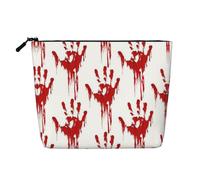 HTTUP Bloody Handprints - Bolsa de maquillaje de una sola capa con cremallera para mujer, gran capacidad, Negro -, Talla única