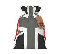 HTTUP Bolsas de regalo con estampado de la bandera nacional del Reino Unido, bolsas de regalo con cordón, bolsas de regalo de Navidad, bolsas de regalo de boda, bolsas de regalo de Navidad