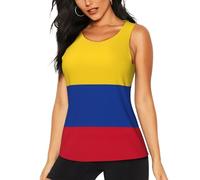 HTTUP Camiseta sin mangas con estampado de la bandera de Colombia, moderna, verano, entrenamiento, gimnasio, pesca, camping, fitness al aire libre, Negro, M
