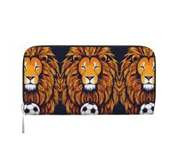 HTTUP Cartera de mano informal con estampado de león para mujer, elegante, para viajes, color negro, talla única, arte, NEGRO, One Size, Arte