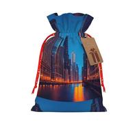 HTTUP Chicago Night Print - Bolsas de regalo con cordón para regalos de Navidad, bolsas de regalo de boda, bolsas de regalo de Navidad