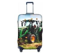 HTTUP Company Farm Tractor - Funda para equipaje de viaje, elástica, lavable, con cremallera oculta para maletas, Blanco, M