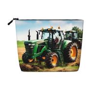 HTTUP Company Farm Tractor Print Business Trip Essential - Bolsa de maquillaje de una sola capa con cremallera para mujer, gran capacidad, Negro -, Talla única