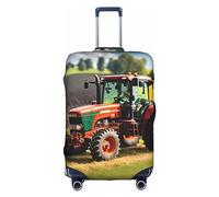 HTTUP Company Farm Tractors - Funda para equipaje de viaje, elástica, lavable, con cremallera oculta para maletas, Blanco, L