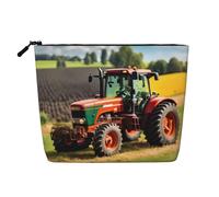 HTTUP Company Farm Tractors Print Business Trip Essential - Bolsa de maquillaje de una sola capa con cremallera para mujer, gran capacidad, Negro -, Talla única