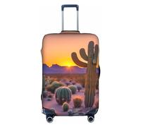 HTTUP Funda de equipaje de viaje con estampado de atardeceres del desierto de cactus, práctica, elástica, lavable, con cremallera oculta para maletas, Blanco, S