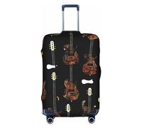 Httup Funda de equipaje de viaje con estampado de guitarra artística práctica elástica lavable con cremallera oculta para maletas, Blanco, XL