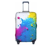 Httup Funda de equipaje de viaje con estampado de salpicaduras de pintura, práctica elástica, lavable, con cremallera oculta para maletas, Blanco, M