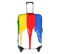 Httup Funda de equipaje de viaje con estampado de salpicaduras de pintura, práctica elástica, lavable, con cremallera oculta para maletas, Blanco, S