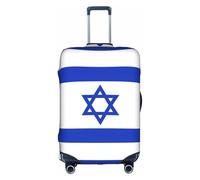 Httup Funda de equipaje de viaje elástica lavable con estampado de bandera israelí con cremallera oculta para maletas, Blanco, S