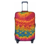 Httup Funda de equipaje de viaje elástica lavable con estampado de hippies Tie Dye con cremallera oculta para maletas, Blanco, M