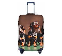 HTTUP Funda de equipaje de viaje elástica lavable con estampado de perro salchicha Weiner con cremallera oculta para maletas, Blanco, M