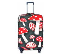 HTTUP Funda de equipaje de viaje elástica lavable con estampado de setas rojas y blancas con cremallera oculta para maletas, Blanco, M