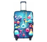 Httup Funda para equipaje de viaje con diseño abstracto de ciencia química, impresión 3D, práctica elástica, lavable, con cremallera oculta para maletas, Blanco, M