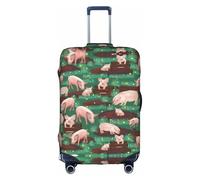 Httup Funda para equipaje de viaje con estampado de cerdos en granja, práctica elástica, lavable, con cremallera oculta para maletas, Blanco, S