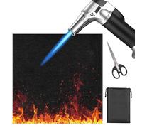 HTTYHT Estera ignífuga 60x60cm Alfombra ignífuga 5mm Espesor Panel ignífugo Resistente al Calor hasta 550 °C Negro Manta ignifuga Barbacoa con tijeras para Campings o Acampadas