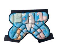 HTU Almohadillas de protección de Cadera para esquí, Protectores de Trasero Resistentes a Golpes, engrosados (Fiesta Azul) (D)