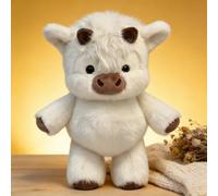 HTU Animal de Peluche de Lujo, Muñeco Blandito y Acolchado, Figura Realista de 45 cm de Peluche Suave, Compañero Reconfortante para Cumpleaños y Navidad-White