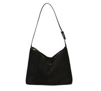 HTU Bolso de hombro de gamuza sintética para mujer con correa ajustable para el trabajo de viaje diario (negro)