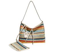 HTU Bolso de hombro de paja de gran capacidad con bolso hecho a mano con asa superior para mujer uso diario y vocación (beige) (estilo 3)