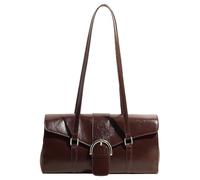 HTU Bolso de hombro de PU para mujer, bolso de moda para axilas, gran capacidad, elegante bolso para axila, cierre de cerrojo, bolso de mano moderno, bolso de hombro simple (café)