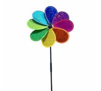 HTU Flor Viento Brillante Césped Molinillo Colorido Iris Jardín Molino de Viento (1Pc) (1PCS)