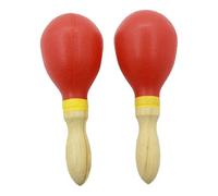 HTU Maraca Sonajero Shaker Plástico Madera Martillo de para Niños Regalo de Música (Rojo)