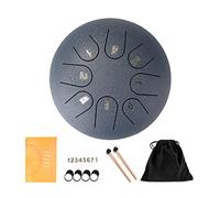 HTU Tambor de lengua de acero, tambor de mano de 6 pulgadas, 8 notas, tambor de acero con bolsa de almacenamiento, alivio del estrés, regalos musicales para baterista principiante (azul marino)