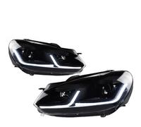 HTUHBCX Conjunto Faros Faros LED De Estilo De Coche Modificado Para Golf 6 R20 MK6 2009-2011 2012 Luces Diurnas Proyectores Halógenos Dobles Piezas De Automóvil(Red Set,LHD)