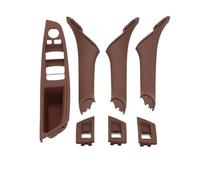 HTUHBCX Recambio Maneta Puerta para 5 Series para F10 2010-2017 Juego De 7 Piezas LHD Panel Interruptor Ventana Puerta Plástico Interior Manija Tracción Manija Interior(LHD Red Brown 7PCS)