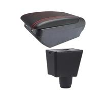 HTUHBCX Reposabrazos De Repuesto para Caja De Almacenamiento Accesorios para Dacia para Logan 2 para Dokker Reposabrazos Coche(H Red Line 4 USB)