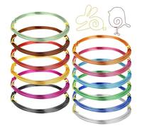 Htuteyy 12 Rollos de Alambre Artesanal de Aluminio de Colores, Calibre 18, 1 Mm, Alambre de Metal Flexible Artístico Floral, Alambre de Metal Flexible para Manualidades DIY