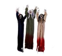 Htuteyy Paquete de 3 Decoraciones de Halloween para Exteriores, DecoracióN Colgante de Esqueletos Fantasmales y Espeluznantes, DecoracióN de Halloween Espeluznante y Embrujada.