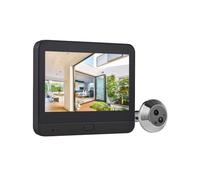 Htuteyy Videoportero Inalámbrico Tuya Wifi de 2 MP con Mirilla Inteligente, Detección de Movimiento PIR y de Seguridad para el Hogar Inteligente.