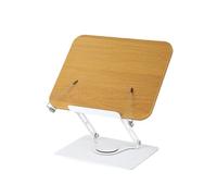 Htuygyjaw Soporte de Libro con Base Giratoria de 360° para Lectura Soporte de ExhibicióN de Libros Plegable Manos con Clips de Papel Soporte de Panel de Madera