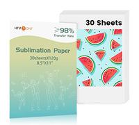 HTVRONT Papel de sublimación de 8.5 x 11 pulgadas - 30 hojas de papel de transferencia de sublimación compatible con impresora de inyección de tinta, fácil de transferir papel de sublimación de 120 g/m² para vasos, camisetas, tazas