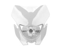 HTVTKRFGRL faro delantero moto Para KLX Dirt Para Moto De Enduro Faro Delantero Motocicleta Faro Delantero H4 Placa De Luz Carenado(White)