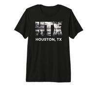 HTX City of Houston Skyline Art Downtown Texas Souvenir Gift Camiseta Premium