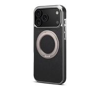 HTXONB Funda de Cuero con Anillo magnético Invisible para iPhone 17, 16, 15, 14, 13 Pro MAX y 17 Air, con Carga inalámbrica y antigolpes, Color Negro, para iPhone 14 Pro MAX