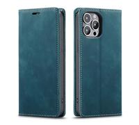 HTXONB Funda de Cuero Tipo Cartera con Tarjetero para iPhone 17, 16, 15, 14, 13, 12 Pro MAX, 17 Air, 14, 15, 16 Plus, con Cierre magnético, antigolpes, Color Azul