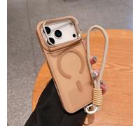 HTXONB Funda magnética antigolpes esmerilada para iPhone 17, 16, 15, 14, 13, 12 Pro MAX, 17 Air, 16, 15, 14 Plus, con Soporte de Metal y cordón, Color Caqui, para iPhone 17