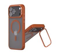 HTXONB Funda magnética translúcida Mate de Metal para iPhone 17 Air 17 Pro MAX, con Carga inalámbrica y a Prueba de Golpes, Color Naranja.