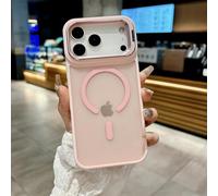 HTXONB Funda magnética translúcida Mate para iPhone 17, 16, 15, 14, 13, 12 Pro MAX, 17 Air, 16, 15, 14 Plus, con Soporte para Lente y Carga inalámbrica, Color Rosa, para iPhone 12 Pro MAX