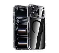 HTXONB Funda magnética Transparente de TPU y PC para iPhone 17 Pro MAX y 17 Air con Anillo metálico y protección para cámara, Carga inalámbrica, Color Negro.