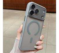 HTXONB Funda Protectora magnética Mate de PC para iPhone 17, 16, 15, 14, 13, 12 Pro MAX, 17 Air, 16, 15, 14 Plus, con Carga inalámbrica, Resistente a los Golpes, Color Gris Titanio, para iPhone 14